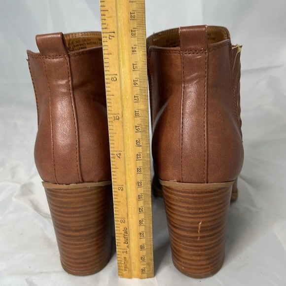 EURO SOFT By Softt Salida Western Ankle Boots Camel Brown Vegan Leather Zip 8.5 - Picture 12 of 15
